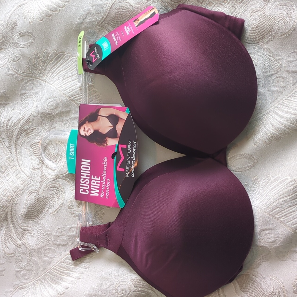 Maidenform Tshirt Bras - 38B- RED COLA- BURGUNDY (3 Available)